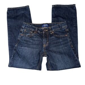 Old Navy Boys Jeans Size 10 Regular Straight Dark‎ Wash Pants adjustable waist